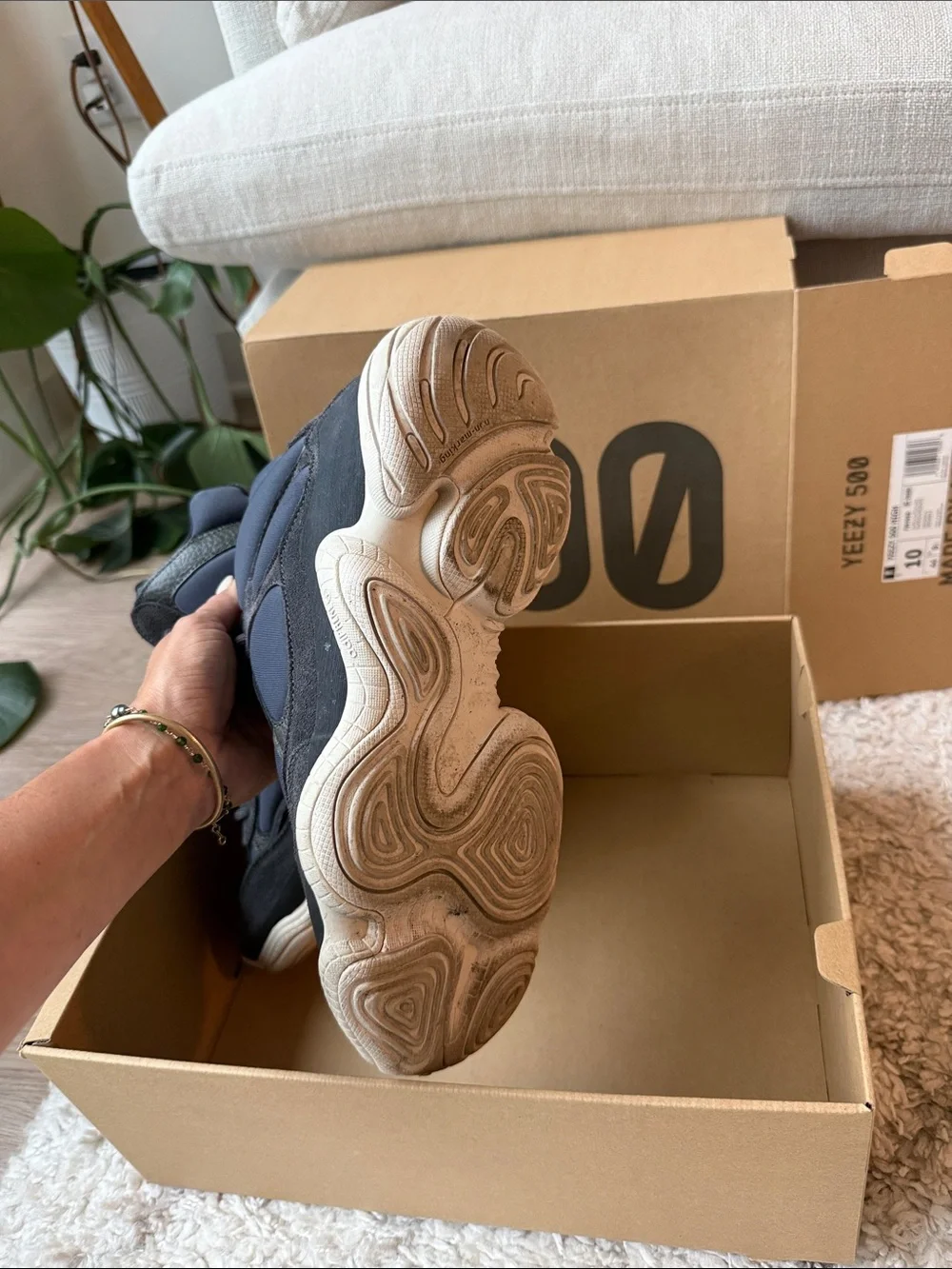 adidas Yeezy 500 Men's Black with Cream Soles